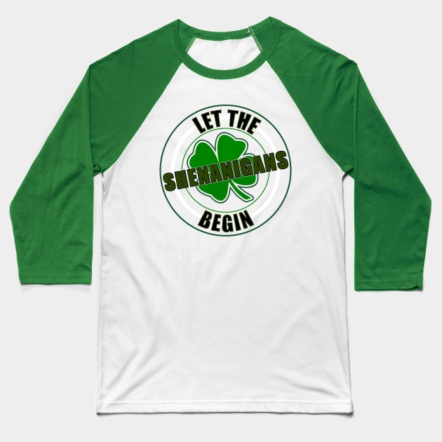 4 Leaf Clover Shenanigans Baseball T-Shirt by Lightning Customs